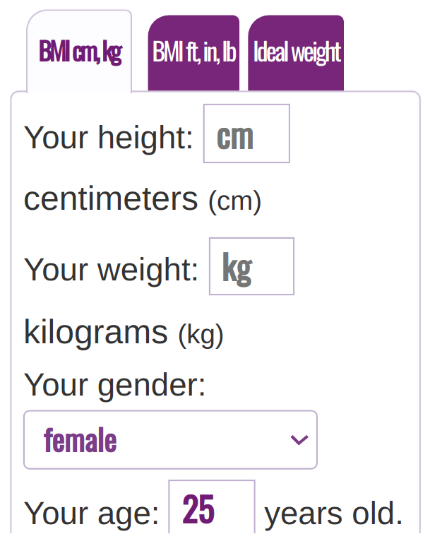 BMI Calculator Metric System