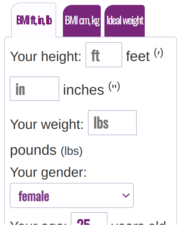 BMI Calculator English System